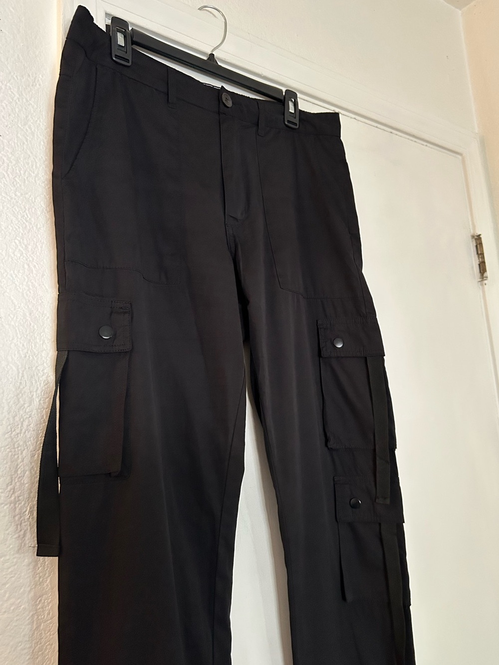 Black Cargo Pants-Forever 21 Straight wide Leg Utility Style